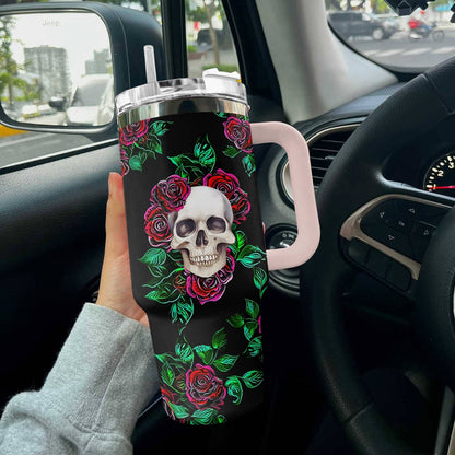 Skull 40 Oz Shineful™ Tumbler Enchanting Tl10 Pink 40Oz