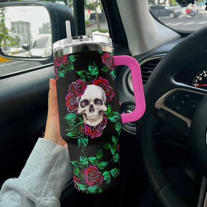 Skull 40 Oz Shineful™ Tumbler Enchanting Tl10 Hot Pink 40Oz