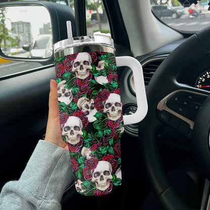 Skull Rose 40 Oz Shineful™ Tumbler Tl10 White 40Oz