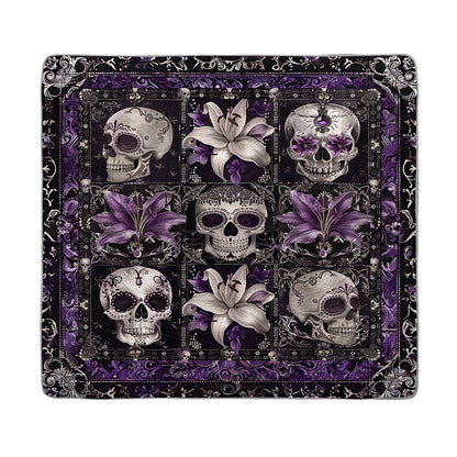 Shineful All Season Quilt 3-Piece Set Purple Skull Serenity