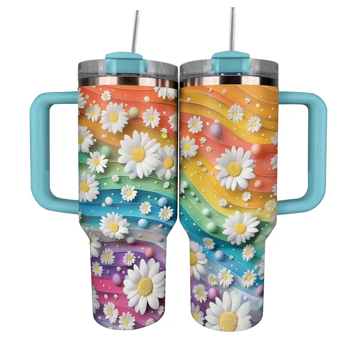 Shineful Glossy Tumbler Rainbow Daisies Ver2