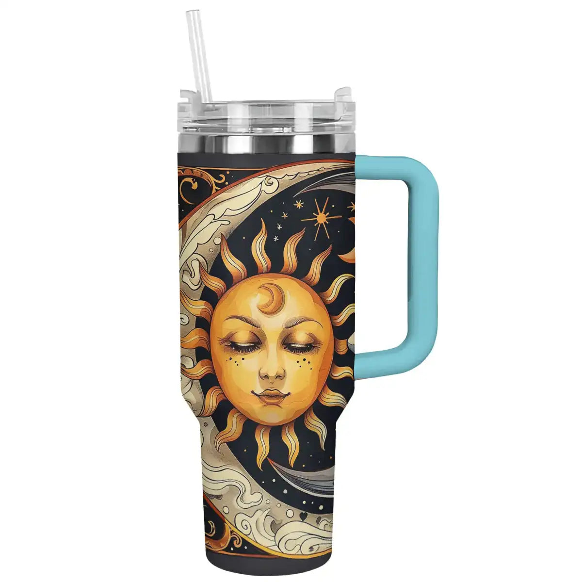 Strahlender Becher Boho Sonne Mond