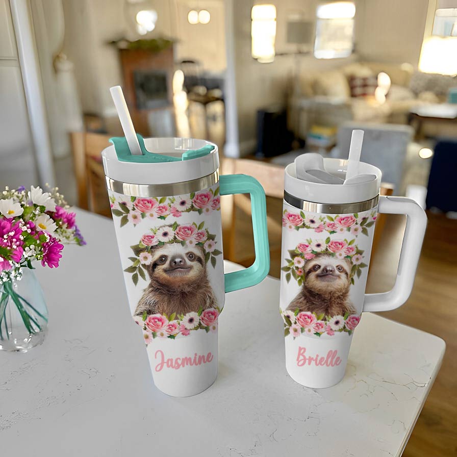 Shineful Tumbler Personalized Charming Sloths