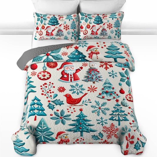 Shineful All Season Quilt 3-Piece Set Happy Cute Christmas