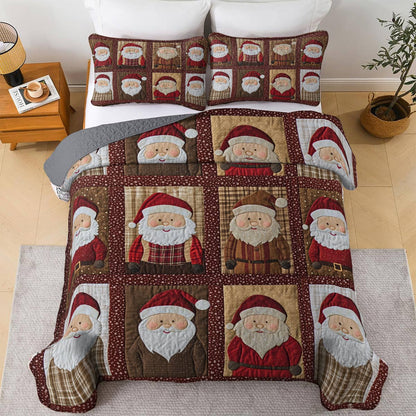 Shineful Flat Print All Season Quilt 3-Piece Set Darling Santa Claus