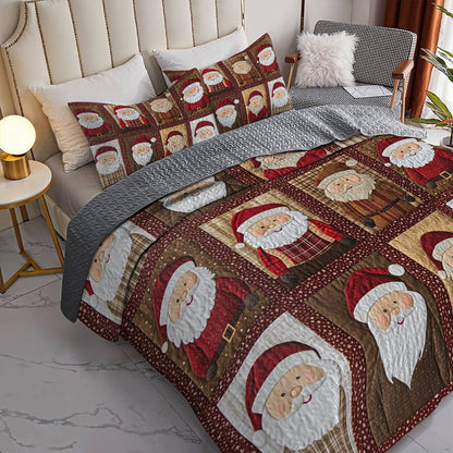 Shineful Flat Print All Season Quilt 3-Piece Set Darling Santa Claus