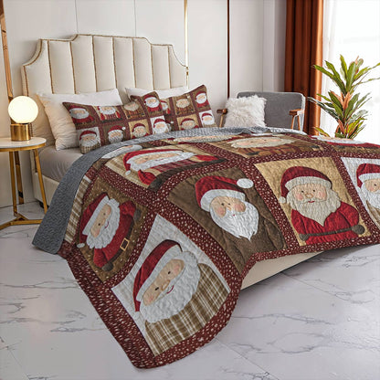 Shineful Flat Print All Season Quilt 3-Piece Set Darling Santa Claus