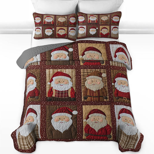 Shineful Flat Print All Season Quilt 3-Piece Set Darling Santa Claus