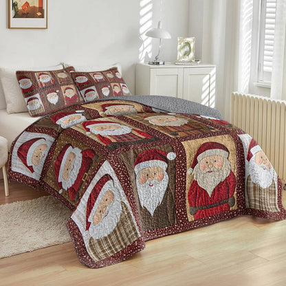 Shineful Flat Print All Season Quilt 3-Piece Set Darling Santa Claus