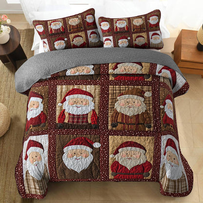 Shineful Flat Print All Season Quilt 3-Piece Set Darling Santa Claus