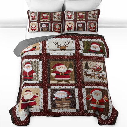 Shineful All Season Quilt 3-Piece Set Pretty Santa Life