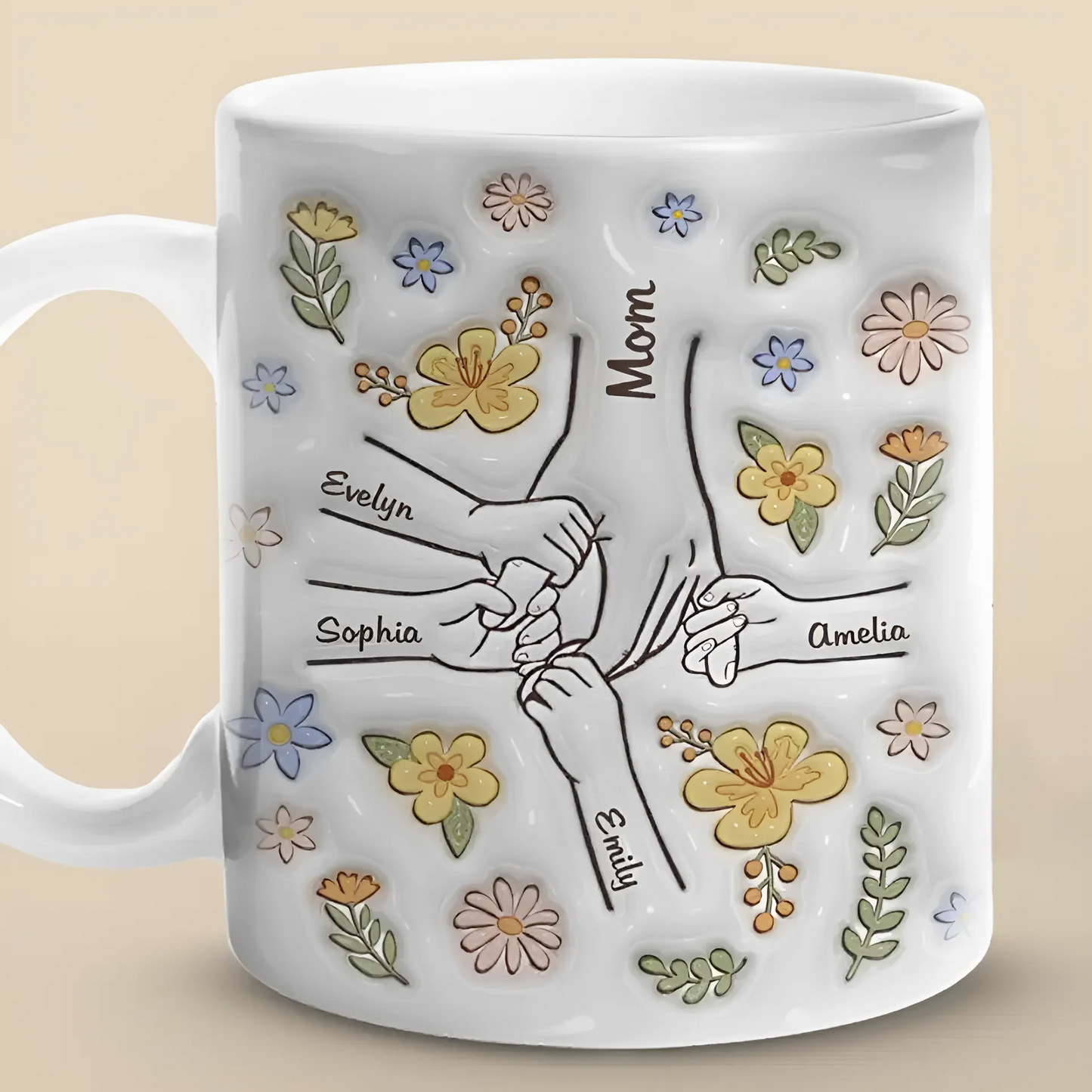 Shineful Du hältst unsere Hände, auch unsere Herzen personalisierte Tasse