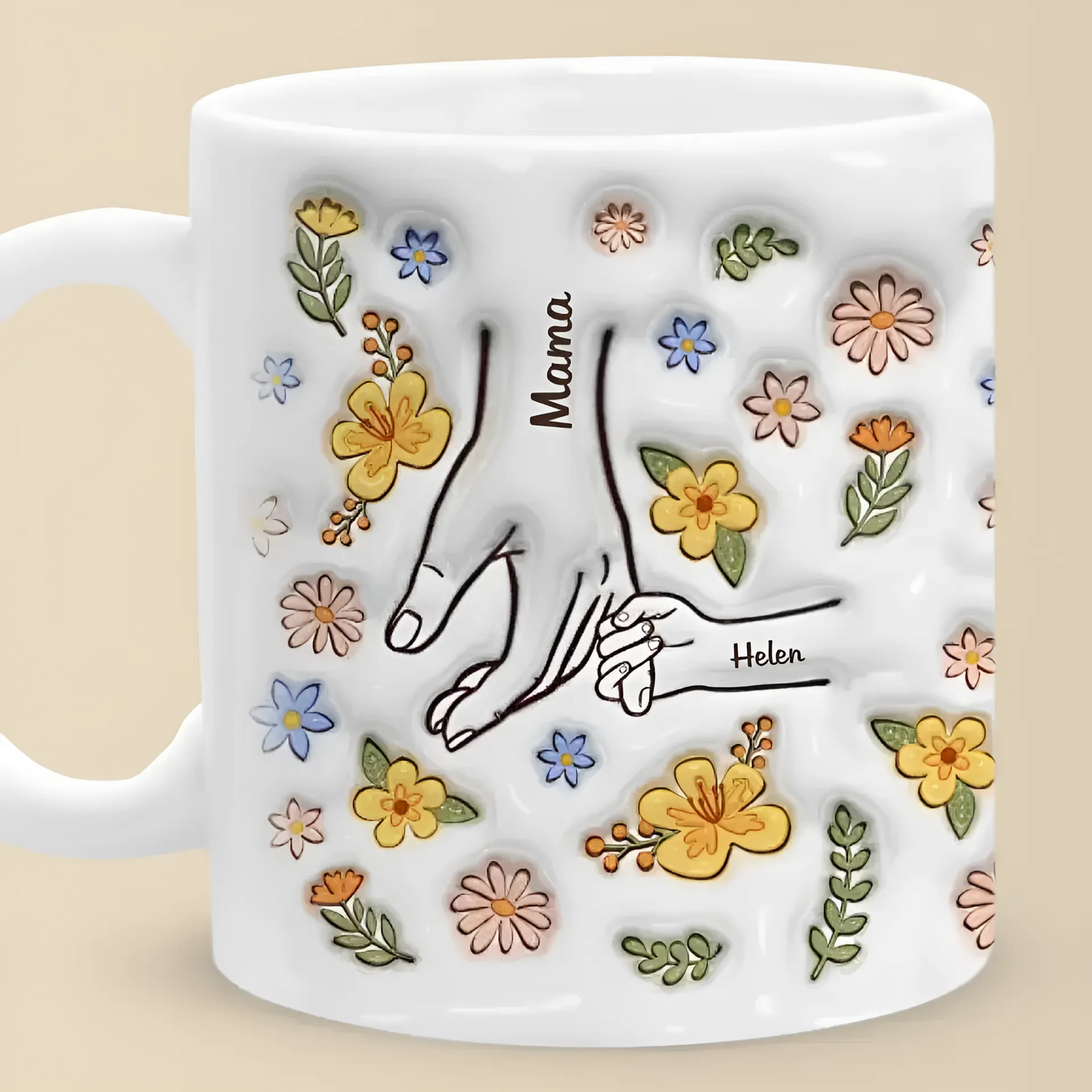 Shineful Du hältst unsere Hände, auch unsere Herzen personalisierte Tasse