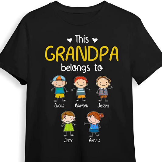 Shineful T-Shirt This Grandpa Belongs To - Personalized Unisex T-Shirt