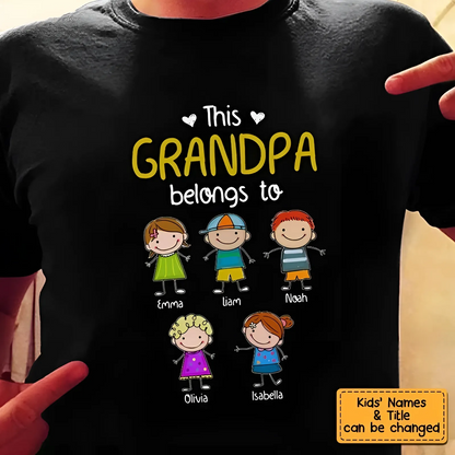 Shineful T-Shirt This Grandpa Belongs To - Personalized Unisex T-Shirt