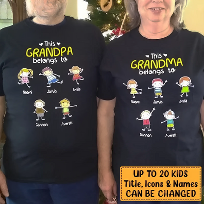 Shineful T-Shirt This Grandpa Belongs To - Personalized Unisex T-Shirt