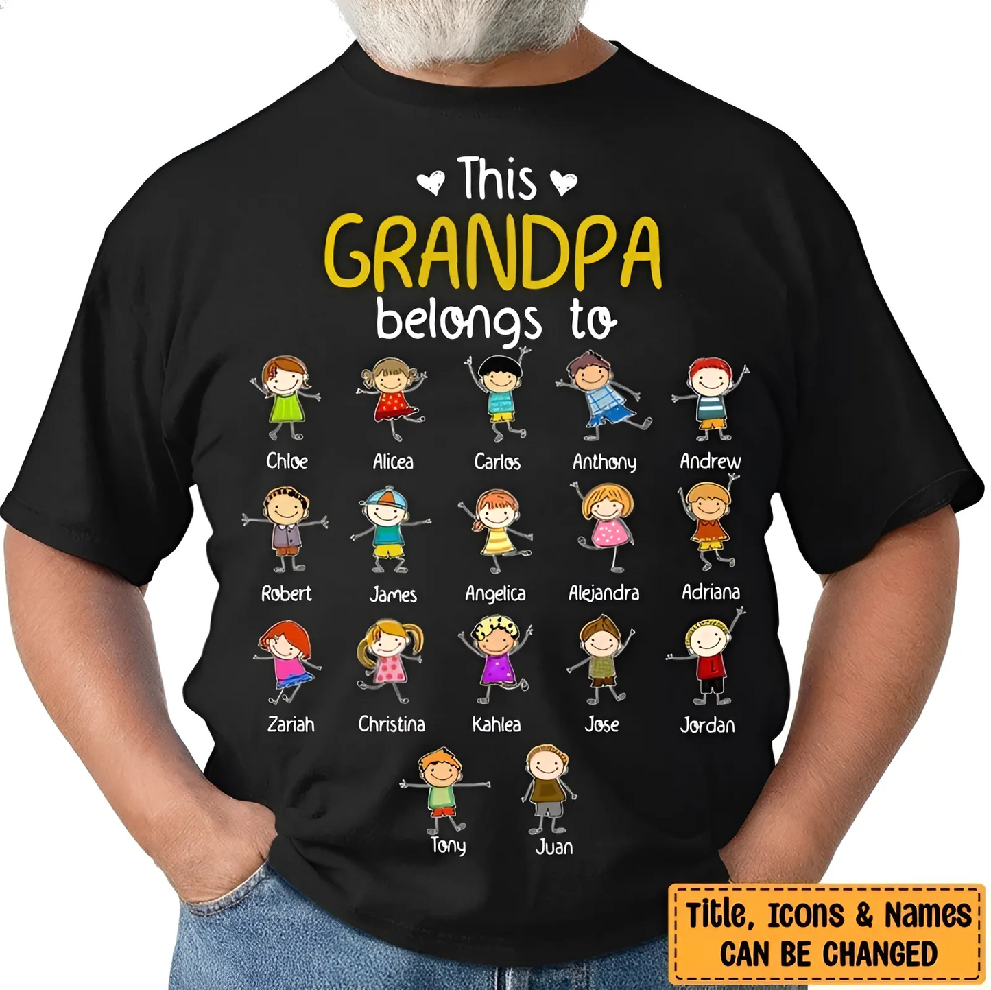 Shineful T-Shirt This Grandpa Belongs To - Personalized Unisex T-Shirt