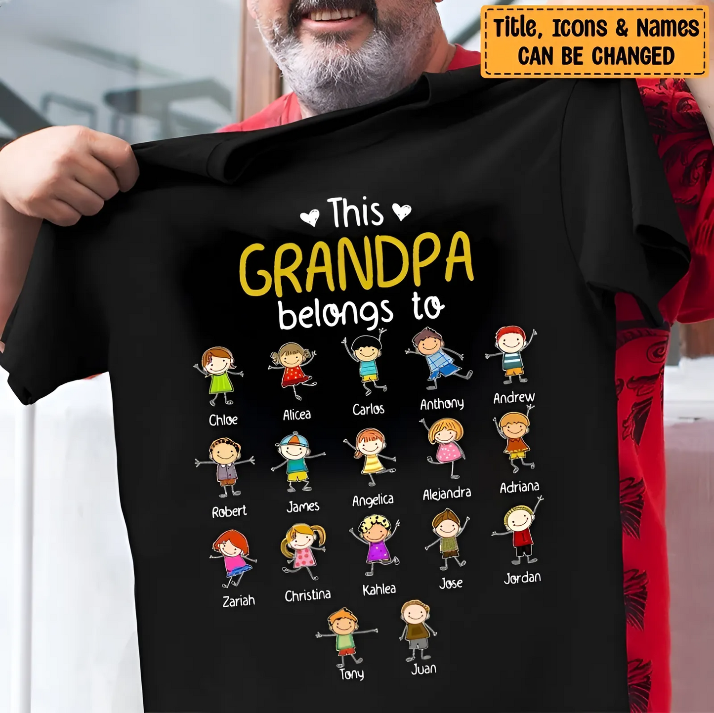 Shineful T-Shirt This Grandpa Belongs To - Personalized Unisex T-Shirt