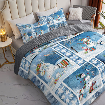 Shineful All Season Quilt 3-Piece Set Snow Friends