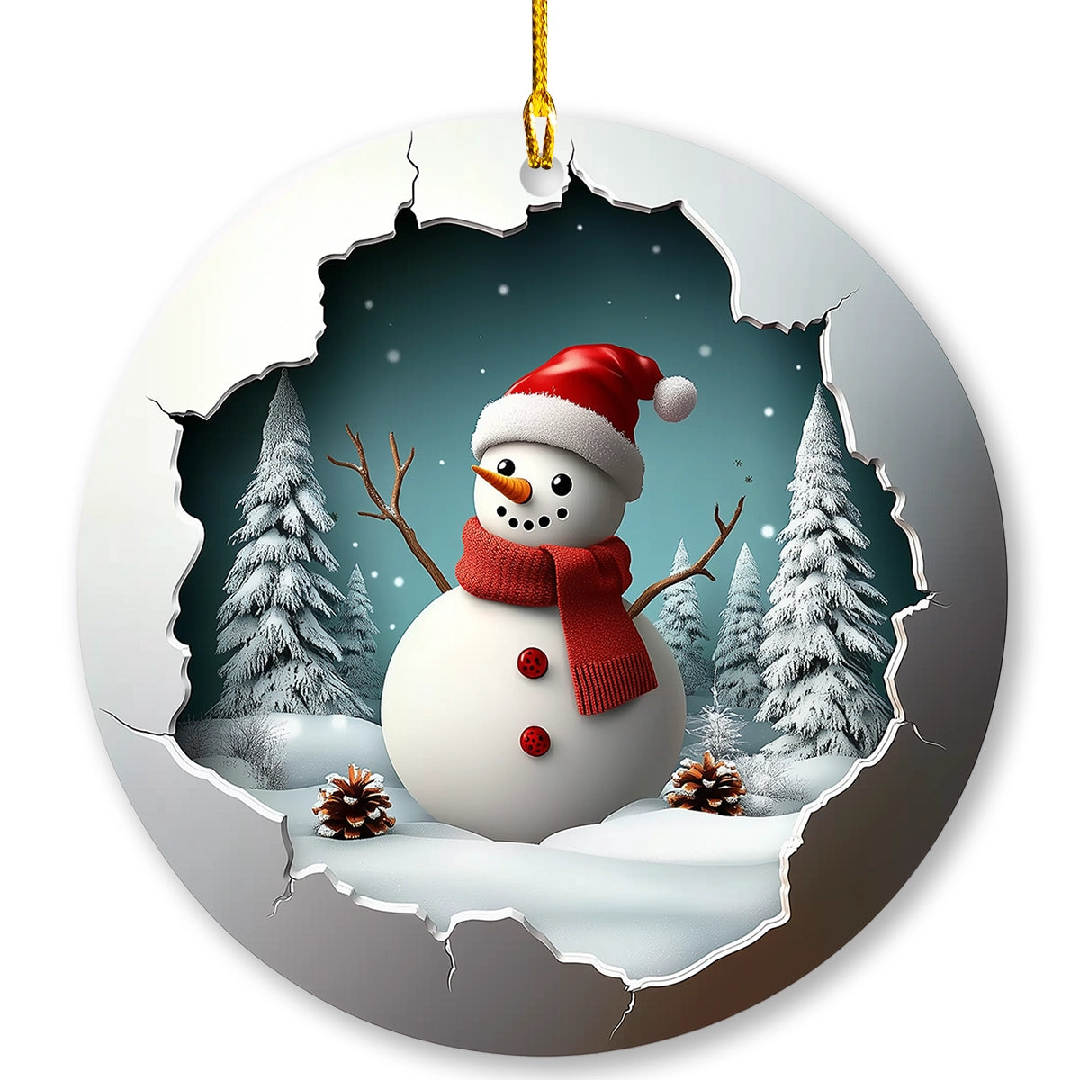 Glänzendes 2D-Acryl-Ornament - Packrabatt Frosty Snowman Magic