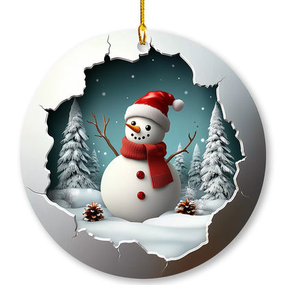 Shineful 2D Acrylic Ornament - Pack Discount Frosty Snowman Magic