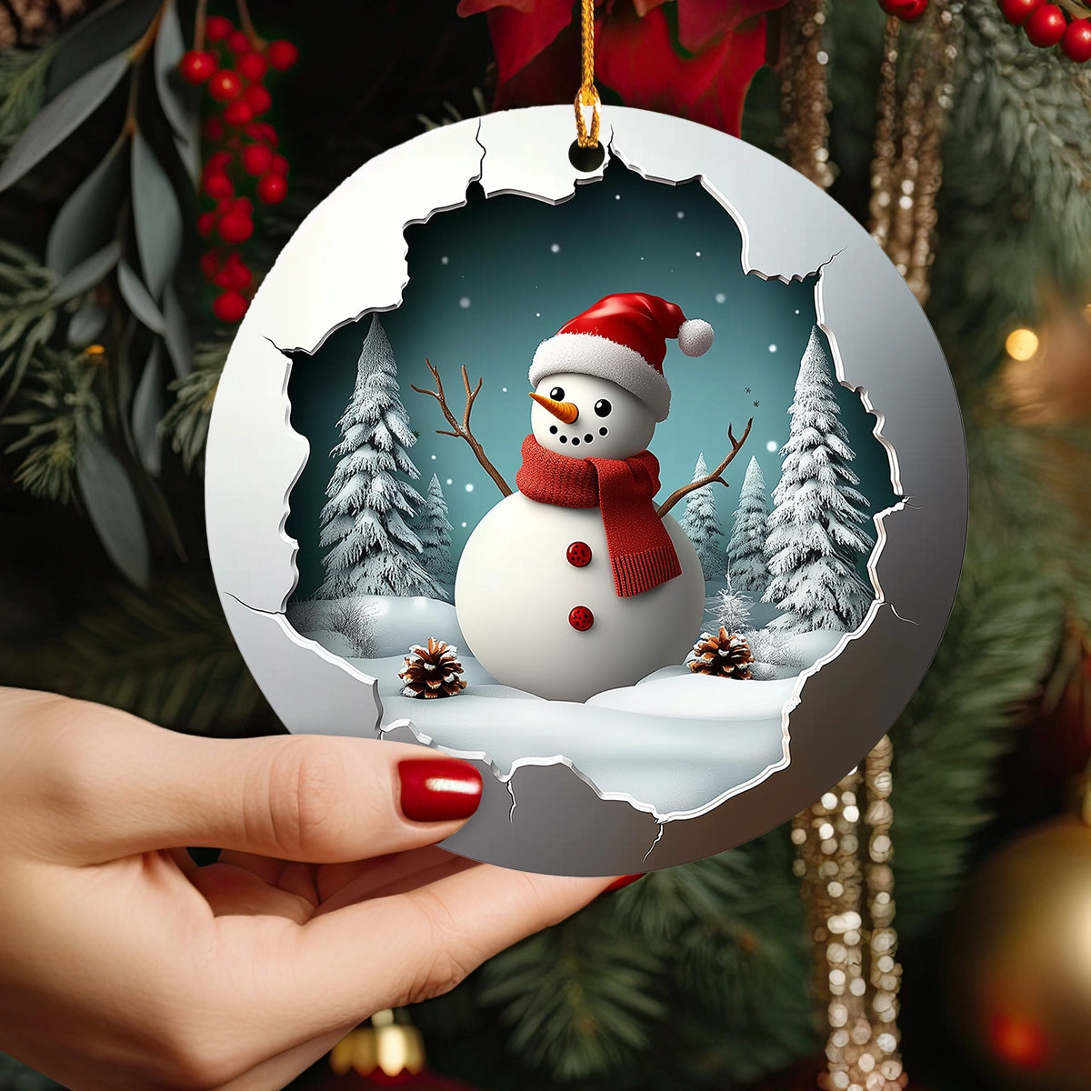 Shineful 2D Acrylic Ornament - Pack Discount Frosty Snowman Magic