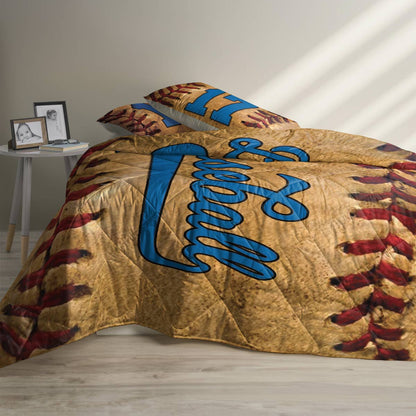 Shineful Personalized Quilt 3-Piece Set Strongest Baseball