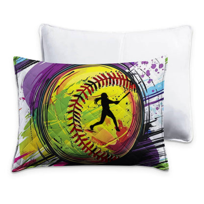 Shineful Quilt 3-Piece Set Colorful Splashing Softball