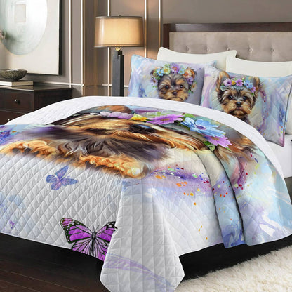 Shineful Quilt 3-Piece Set Yorkie Darling