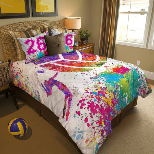 Shineful Quilt 3-Piece Set Charming Volleyball