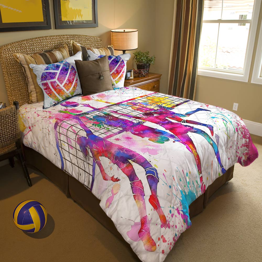 Shineful Quilt 3-Piece Set Just A Girl Who loves Volleyball