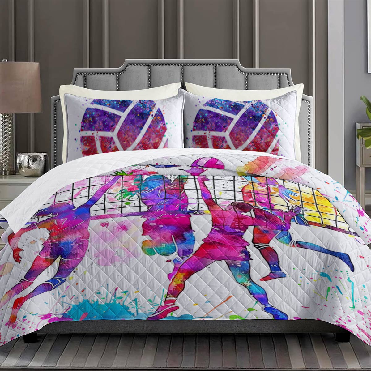 Shineful Quilt 3-Piece Set Just A Girl Who loves Volleyball