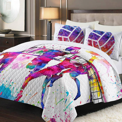 Shineful Quilt 3-Piece Set Just A Girl Who loves Volleyball