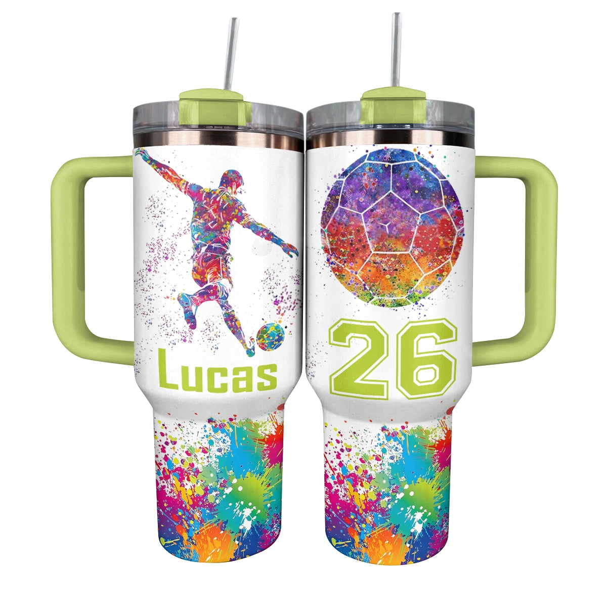 Shineful Personalized Tumbler Colorful Soccer Man