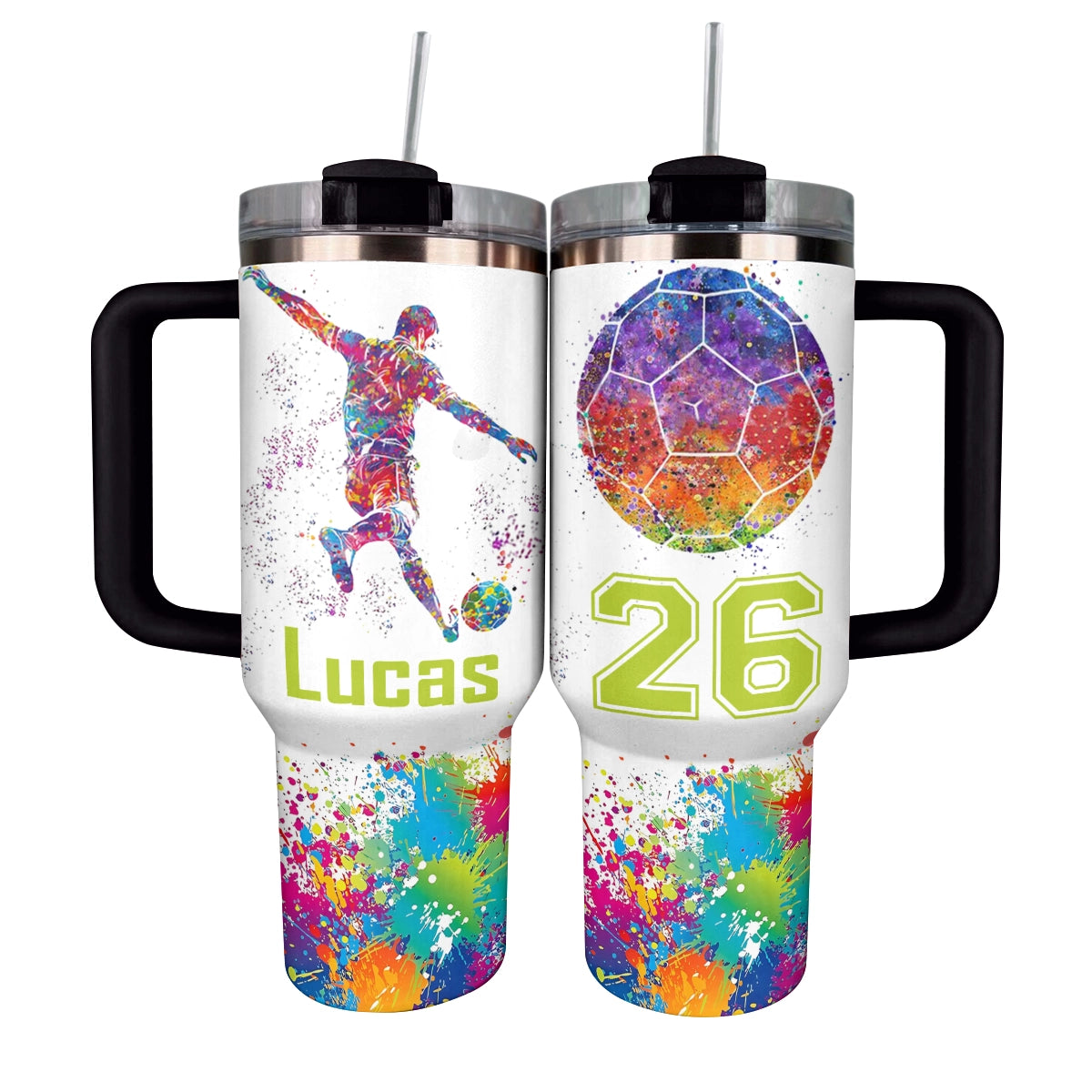 Shineful Personalized Tumbler Colorful Soccer Man