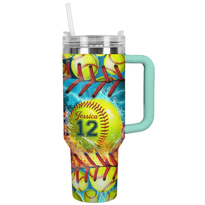 Shineful Personalized Tumbler Proud Softball