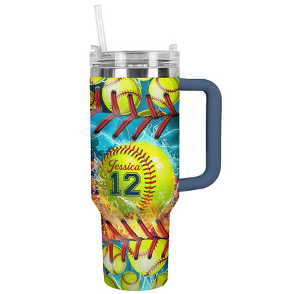 Shineful Personalized Tumbler Proud Softball