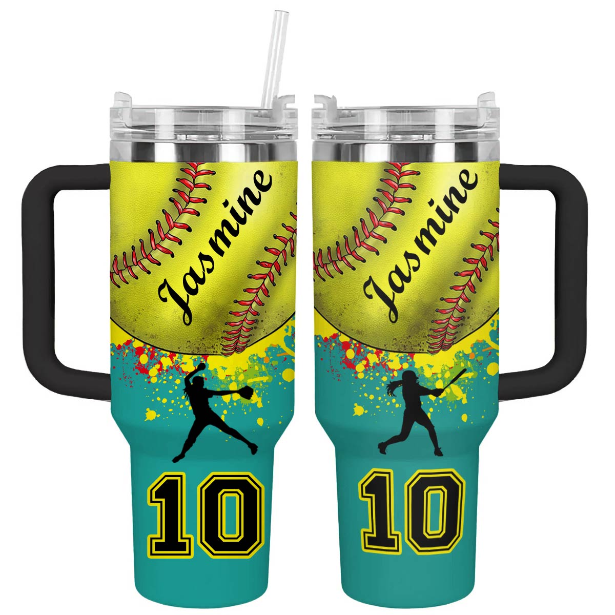 Shineful Personalized Tumbler Softball Splash