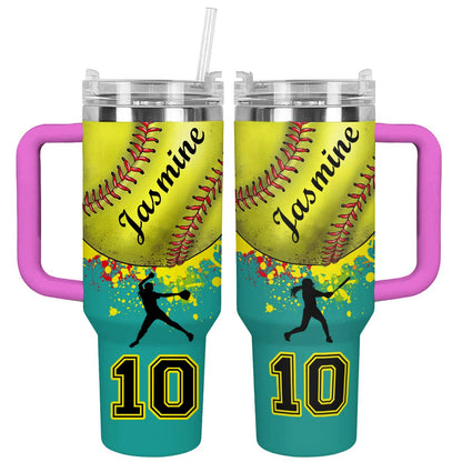 Shineful Personalized Tumbler Softball Splash