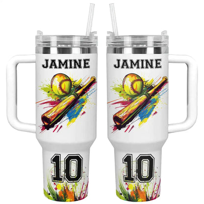 Shineful Tumbler Personalized Vibrant Softball