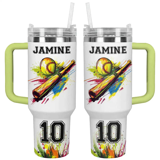 Shineful Tumbler Personalized Vibrant Softball