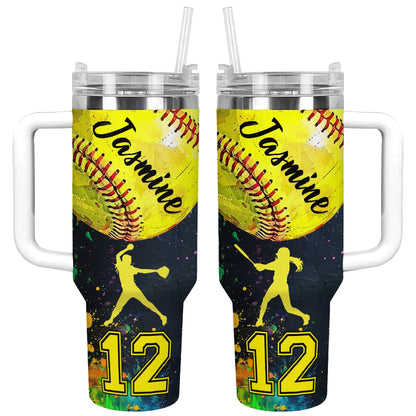 Shineful Tumbler Personalized Love Softball