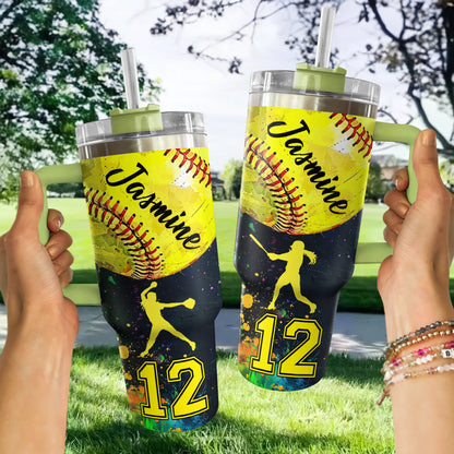 Shineful Tumbler Personalized Love Softball