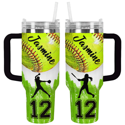 Shineful Tumbler Personalized Elegant Softball