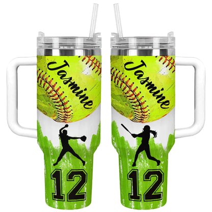 Shineful Tumbler Personalized Elegant Softball