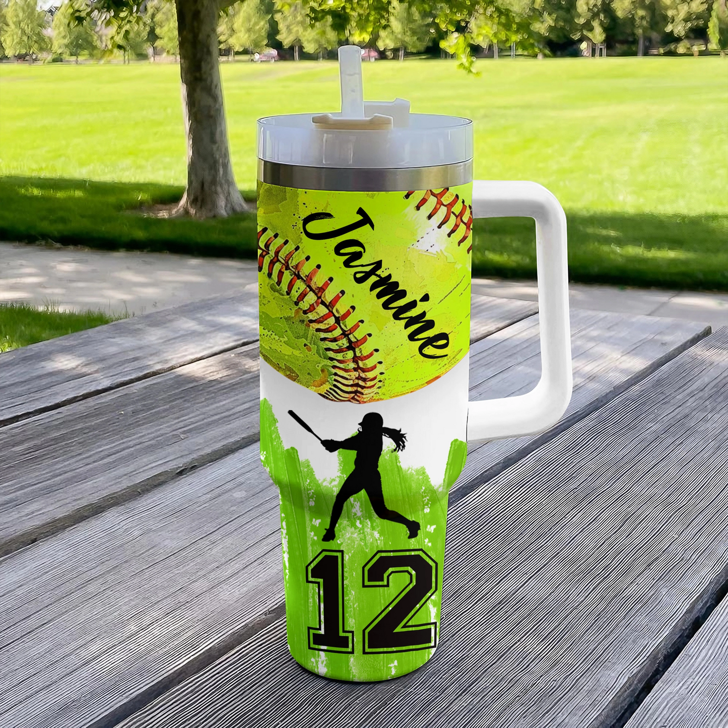 Shineful Tumbler Personalized Elegant Softball