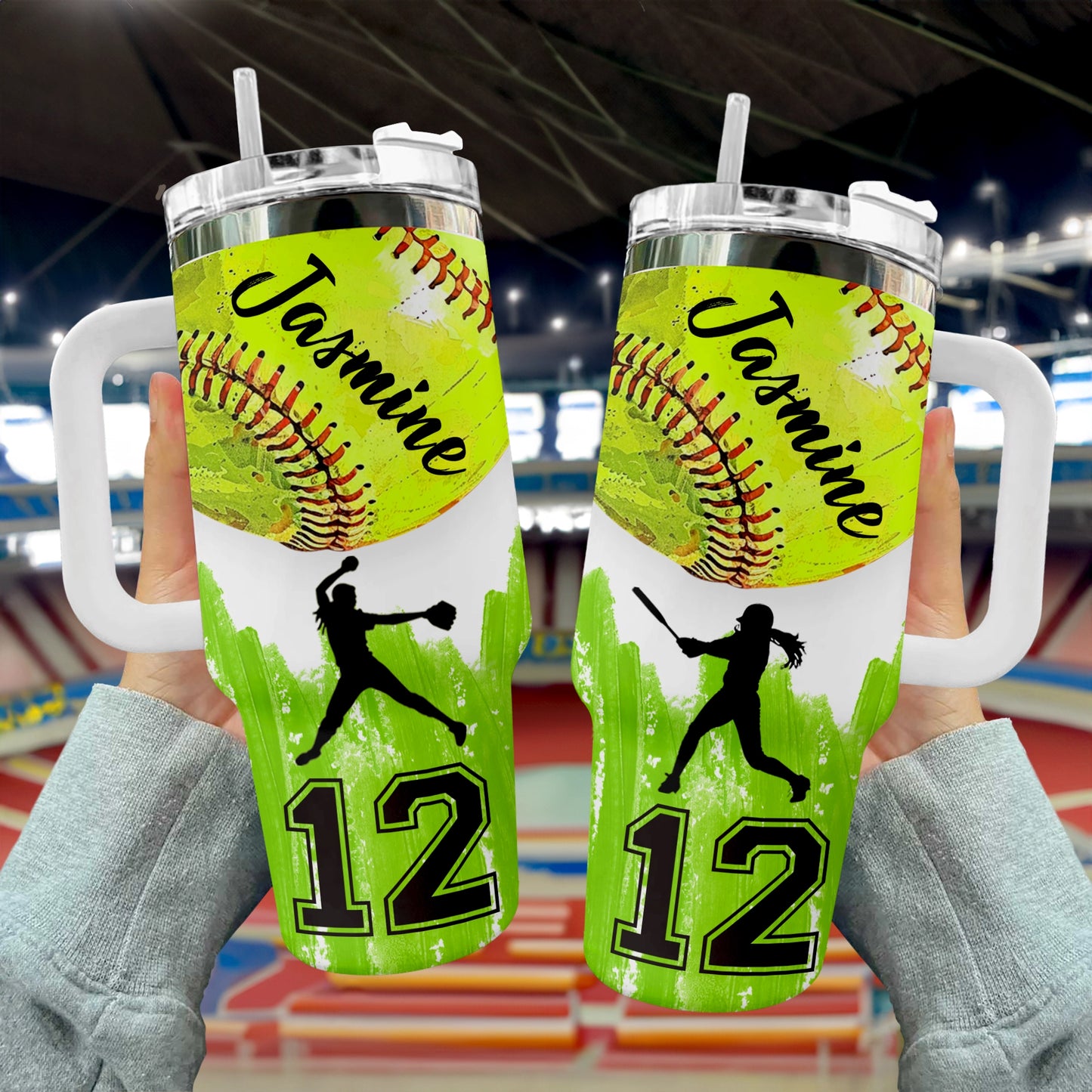 Shineful Tumbler Personalized Elegant Softball