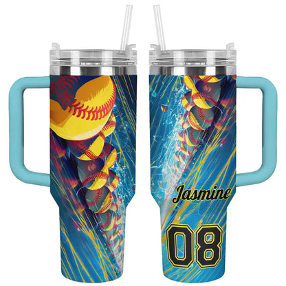 Shineful Tumbler Personalized Fastpitch Frenzy Softball