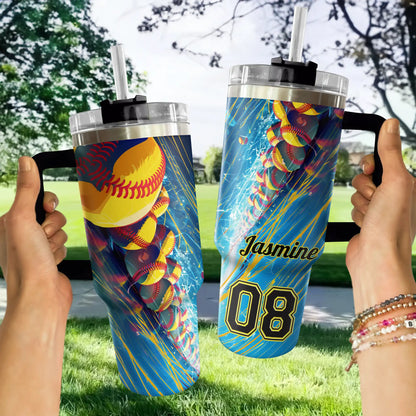 Shineful Tumbler Personalized Fastpitch Frenzy Softball