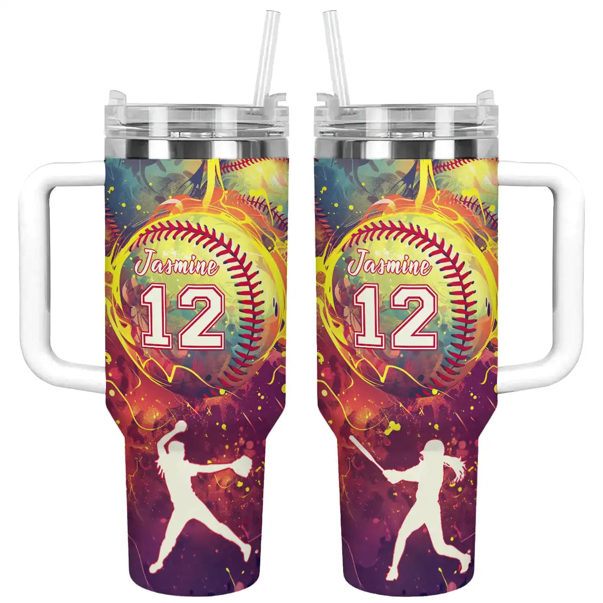 Shineful Tumbler Personalized Heat Softball